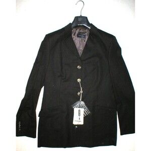 NWT Piazza Sempione Blazer Jacket 14 Dark Brown Wool New Italy Designer Womens